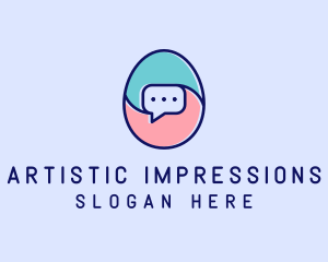 Egg Message Chat logo design