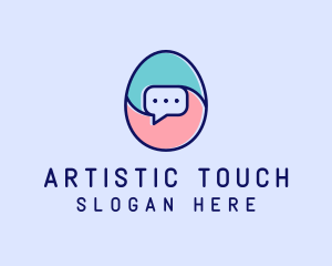 Egg Message Chat logo design