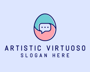 Egg Message Chat logo design