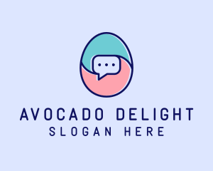 Egg Message Chat logo design