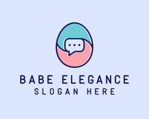 Egg Message Chat logo design