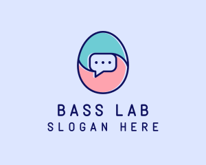 Egg Message Chat logo design