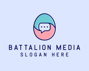 Egg Message Chat logo design