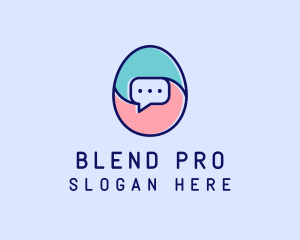 Egg Message Chat logo design