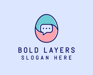 Egg Message Chat logo design