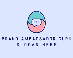 Egg Message Chat logo design