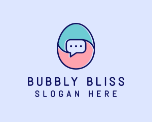 Egg Message Chat logo design