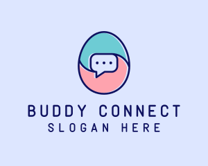 Egg Message Chat logo design