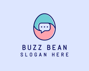 Egg Message Chat logo design