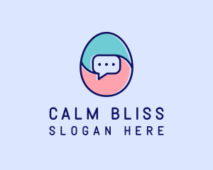 Egg Message Chat logo design