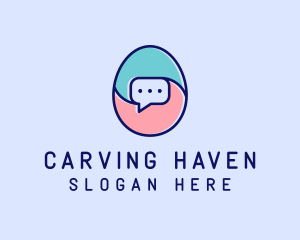 Egg Message Chat logo design