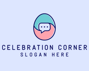 Egg Message Chat logo design