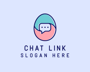 Egg Message Chat logo design