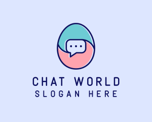 Egg Message Chat logo design