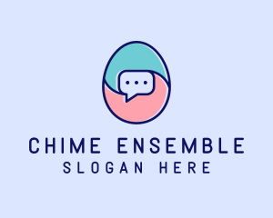 Egg Message Chat logo design