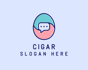 Egg Message Chat logo design