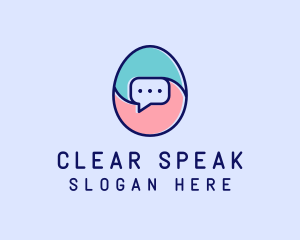 Egg Message Chat logo design