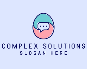 Egg Message Chat logo design