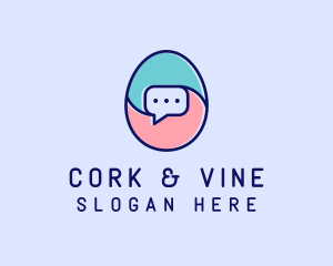 Egg Message Chat logo design