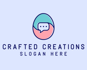 Egg Message Chat logo design