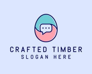 Egg Message Chat logo design