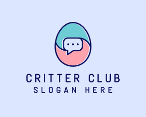 Egg Message Chat logo design