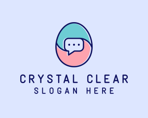 Egg Message Chat logo design