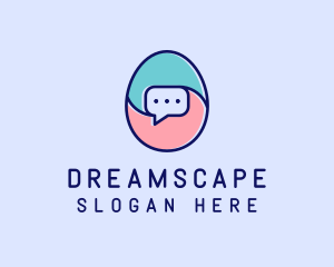 Egg Message Chat logo design