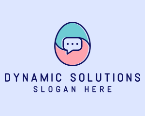 Egg Message Chat logo design