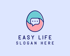 Egg Message Chat logo design