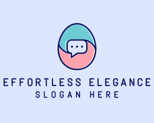 Egg Message Chat logo design