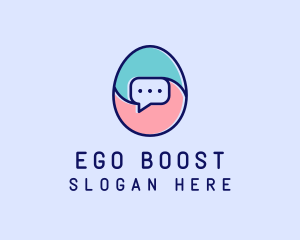 Egg Message Chat logo design