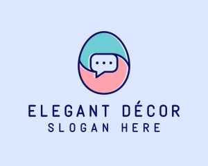 Egg Message Chat logo design