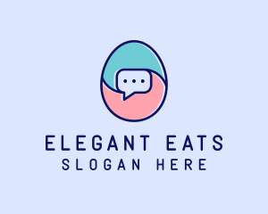 Egg Message Chat logo design