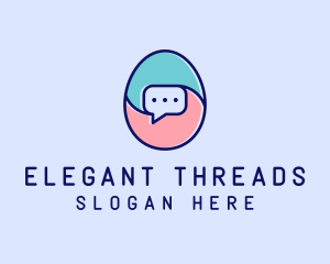 Egg Message Chat logo design