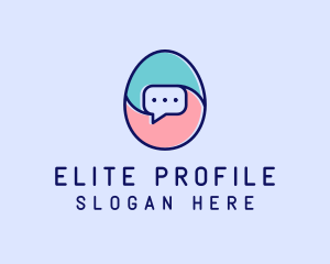 Egg Message Chat logo design