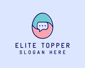 Egg Message Chat logo design