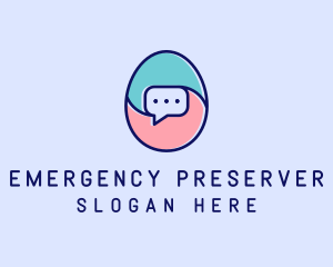 Egg Message Chat logo design