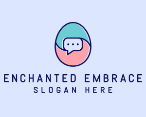 Egg Message Chat logo design