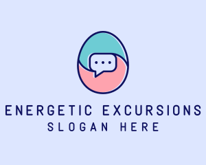 Egg Message Chat logo design