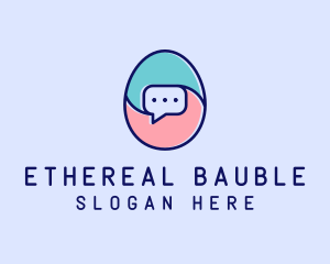 Egg Message Chat logo design