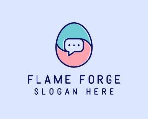 Egg Message Chat logo design