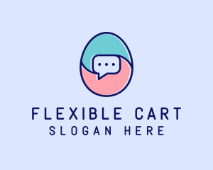 Egg Message Chat logo design