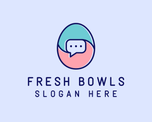 Egg Message Chat logo design