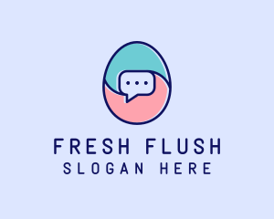 Egg Message Chat logo design