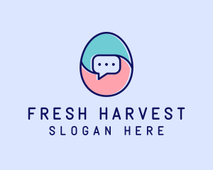 Egg Message Chat logo design