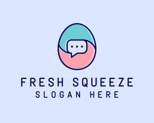 Egg Message Chat logo design