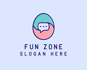 Egg Message Chat logo design