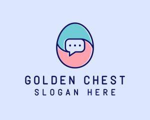 Egg Message Chat logo design