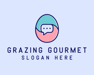 Egg Message Chat logo design